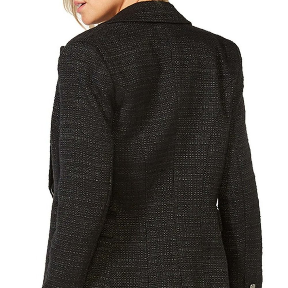 Bardot Ciara Tone on Tone Stripe Blazer - Black - 10L - Picture 2 of 16